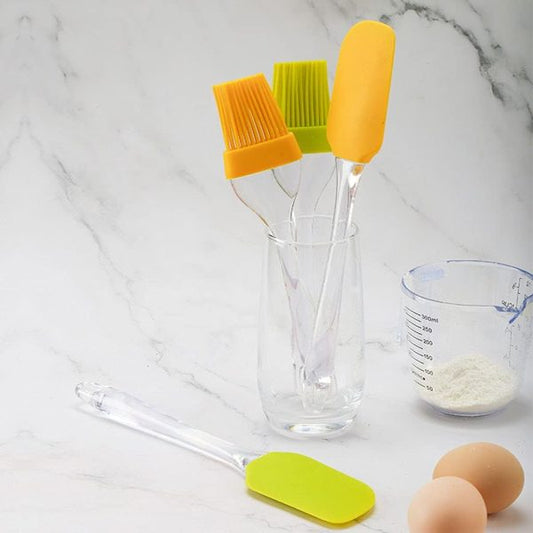 2 Pcs Silicone Spatula & Brush Set for Baking, BBQ, and Cooking