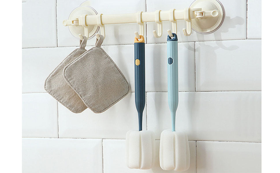 Long Handle Cup Cleaner Brush – Pack of 2 | Sponge Bottle Cleaning Brushes