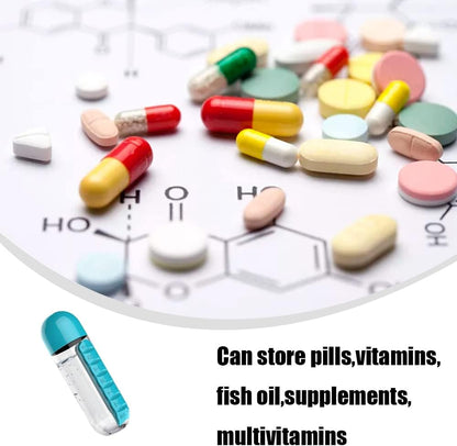 2-in-1 Medicine Organizer Water Bottle – 7 Day Pill Box with 600ml BPA-Free Bottle & Removable Cup (Random Color)