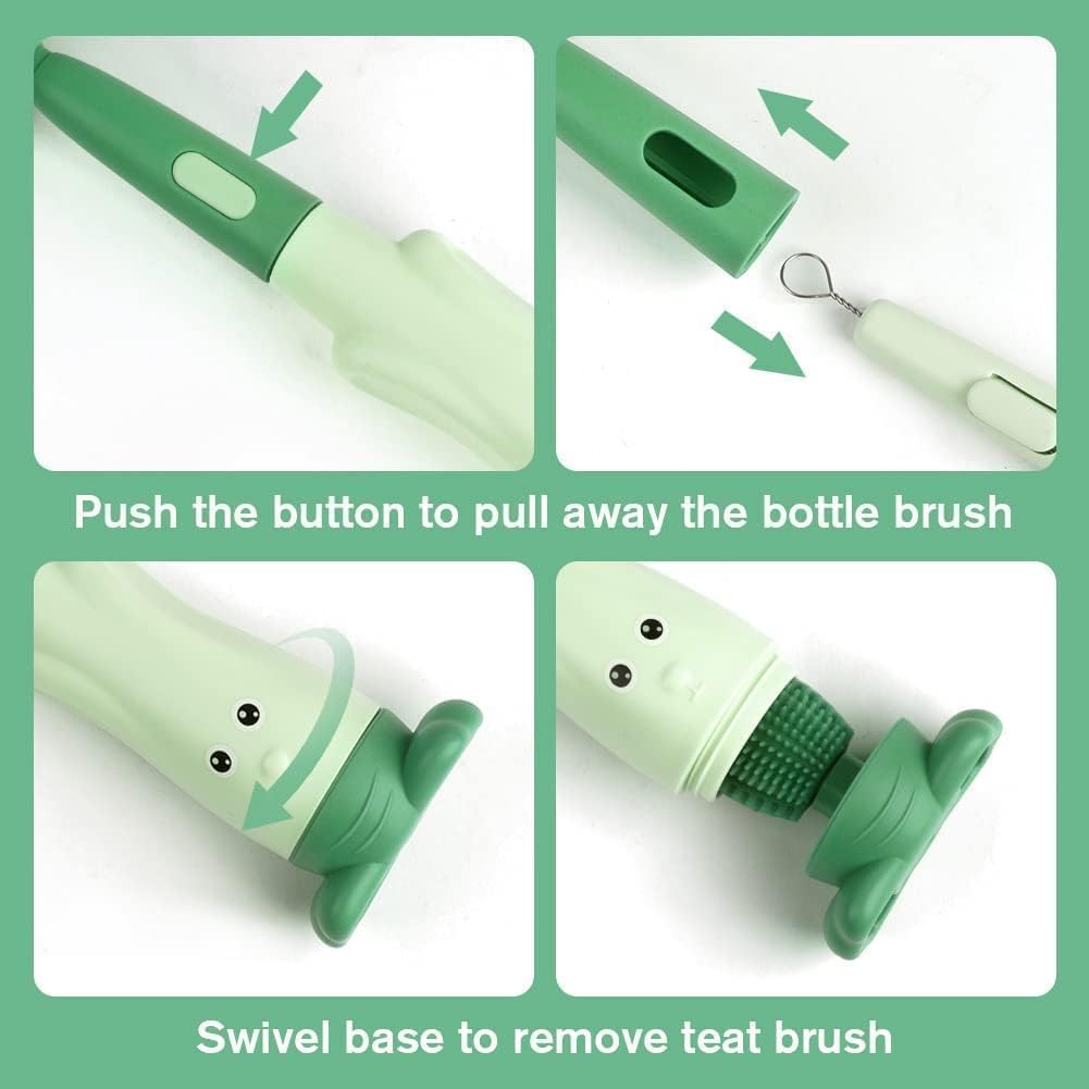 3-in-1 Silicone Baby Bottle Cleaning Set – BPA-Free Brushes for Bottles, Nipples & Straws