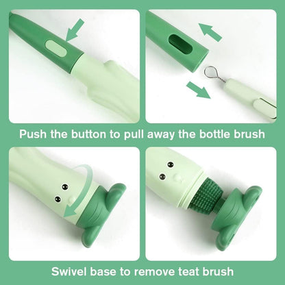 3-in-1 Silicone Baby Bottle Cleaning Set – BPA-Free Brushes for Bottles, Nipples & Straws