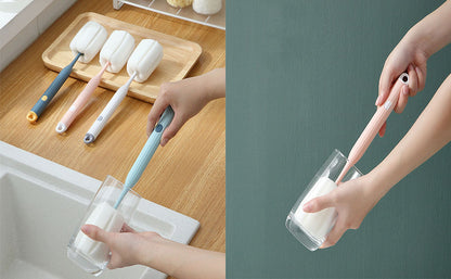 Long Handle Cup Cleaner Brush – Pack of 2 | Sponge Bottle Cleaning Brushes