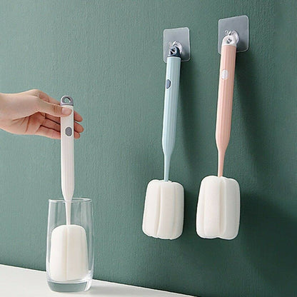 Long Handle Cup Cleaner Brush – Pack of 2 | Sponge Bottle Cleaning Brushes