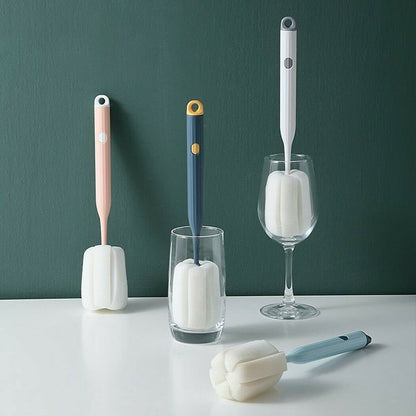 Long Handle Cup Cleaner Brush – Pack of 2 | Sponge Bottle Cleaning Brushes