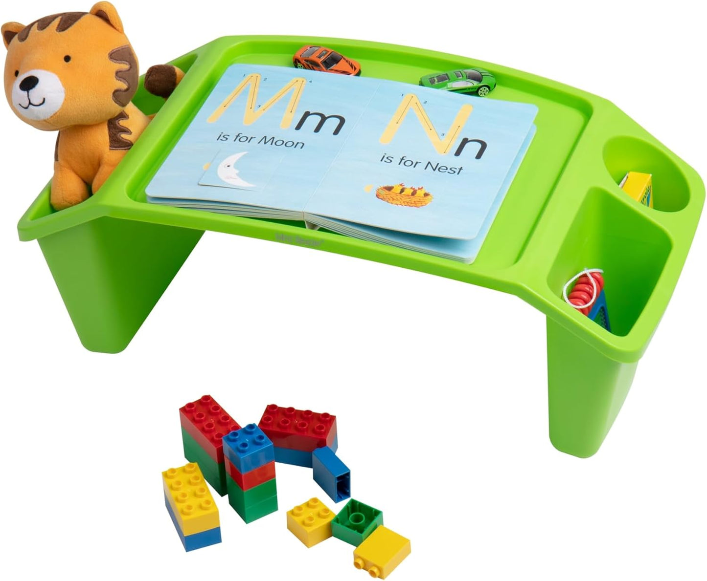 Kids Portable Study Table | Multifunctional Plastic Desk with Side Storage | Study, Drawing & Snack Table (Random Color)