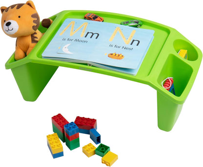 Kids Portable Study Table | Multifunctional Plastic Desk with Side Storage | Study, Drawing & Snack Table (Random Color)