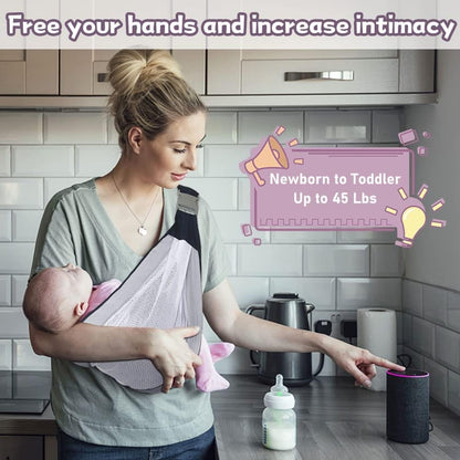 Ergonomic One-Shoulder Baby Carrier – Labor-Saving, Breathable Cotton & Polyester Sling for 0–3 Years