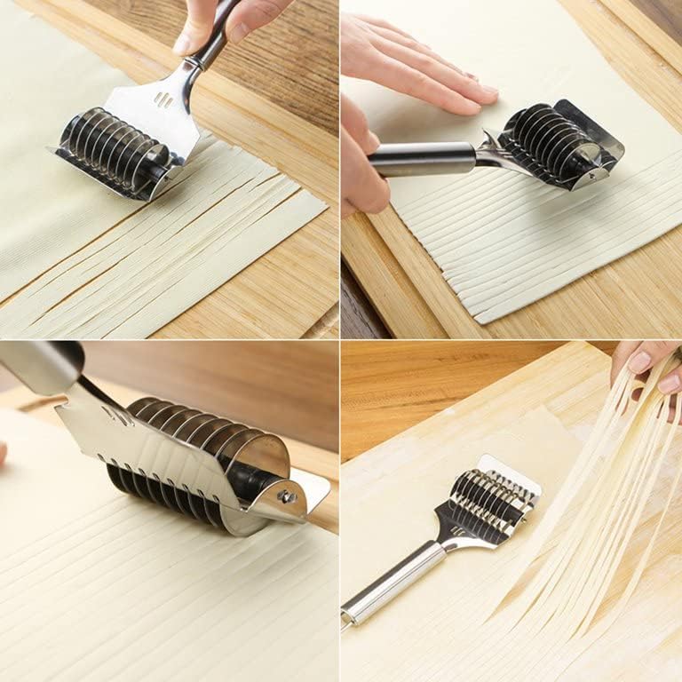 Stainless Steel Spaghetti & Noodle Maker Cutter Tool – Lattice Roller Dough Cutter