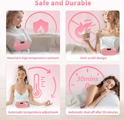 Digital Heating and Vibrating Period Relief Pad – Adjustable Belly Belt for Menstrual Pain