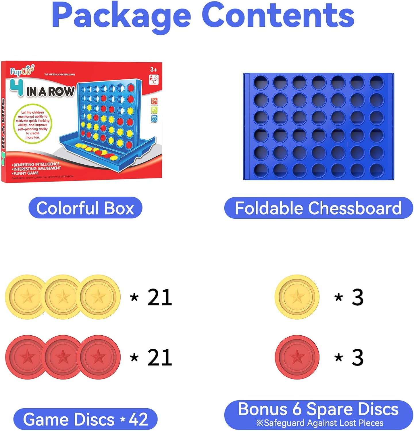 4 IN a ROW Board Game for Kids & Family | Classic Strategy Game | Travel-Friendly Indoor & Outdoor Toy (Random Color)
