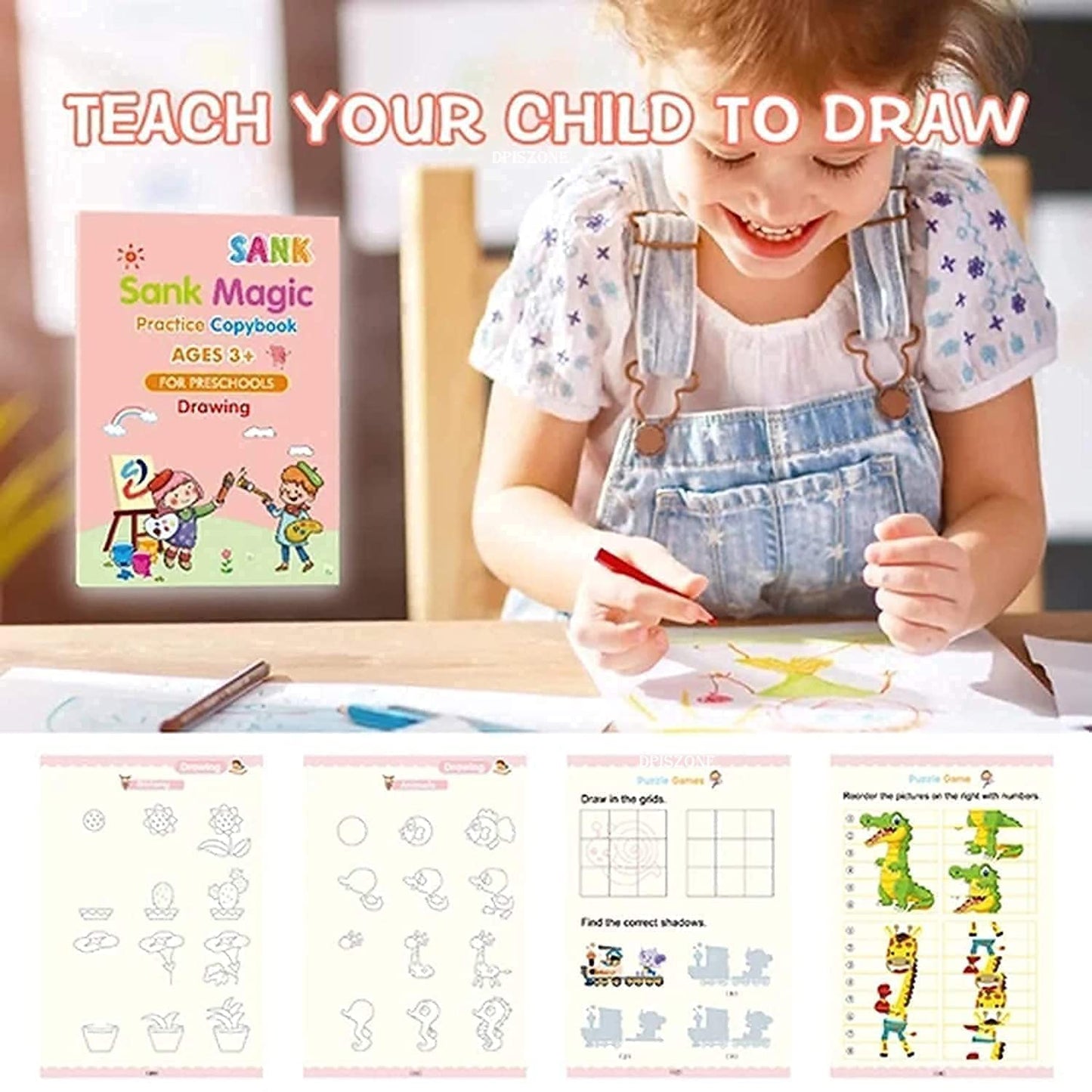 Sank Magic Practice Book Set – 4 Books + Magic Pen & 5 Refills