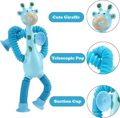 2 Pcs Telescopic Suction Cup Giraffe Toys