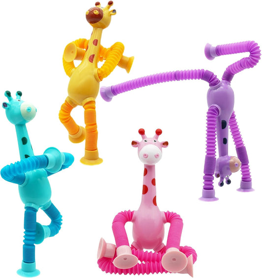 2 Pcs Telescopic Suction Cup Giraffe Toys