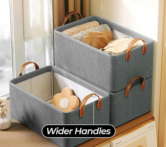 Wardrobe Clothes Organizer Storage Box – Foldable Drawer with 2 Handles | Pack of 2