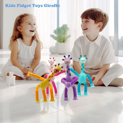 2 Pcs Telescopic Suction Cup Giraffe Toys