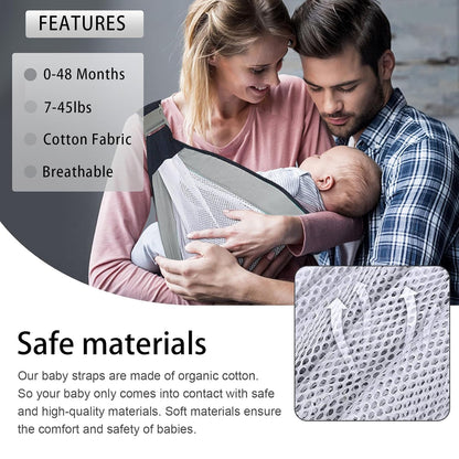 Ergonomic One-Shoulder Baby Carrier – Labor-Saving, Breathable Cotton & Polyester Sling for 0–3 Years