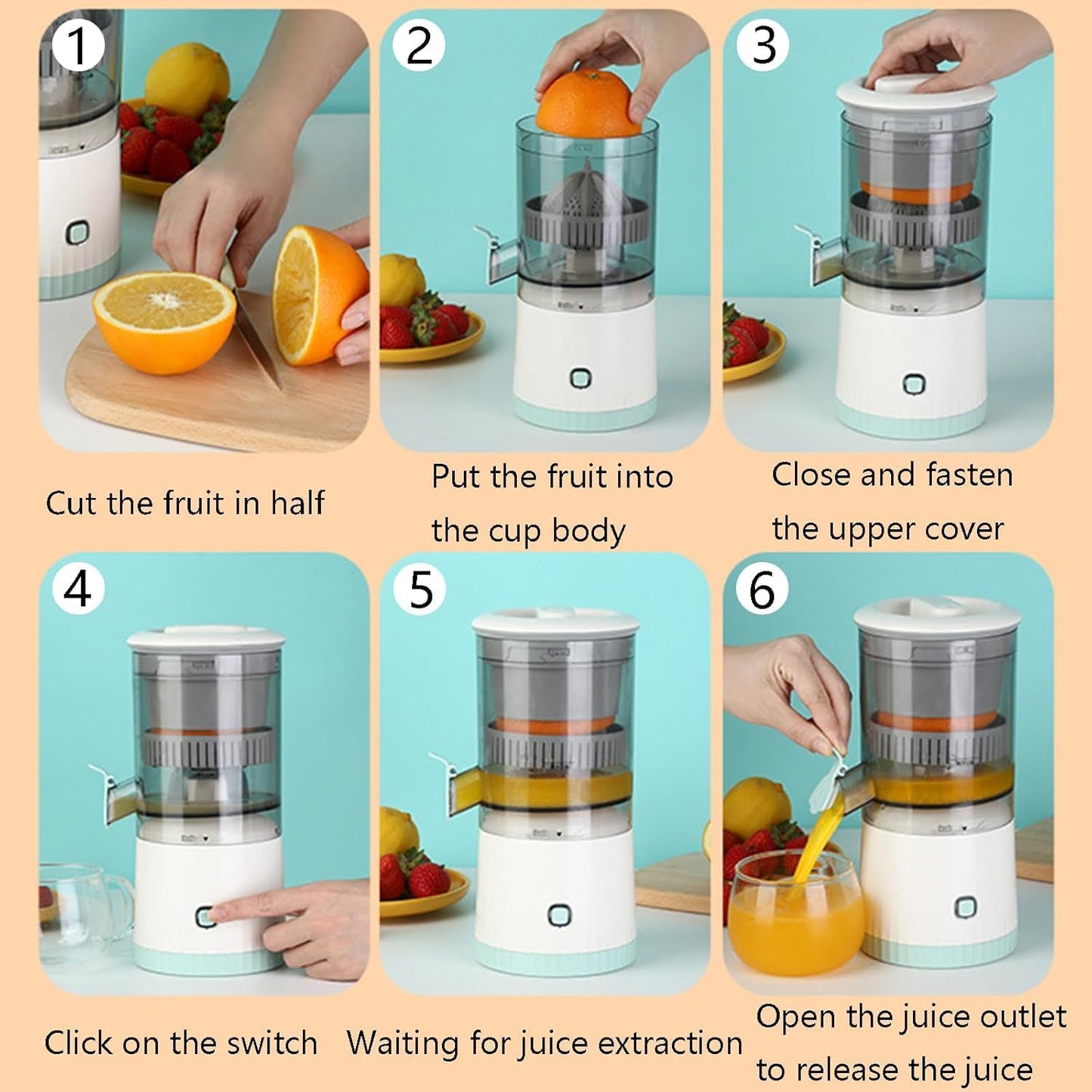 Portable Electric Citrus Juicer & Juice Extractor