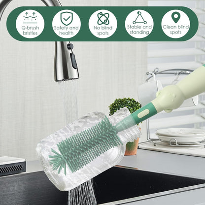 3-in-1 Silicone Baby Bottle Cleaning Set – BPA-Free Brushes for Bottles, Nipples & Straws