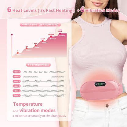 Digital Heating and Vibrating Period Relief Pad – Adjustable Belly Belt for Menstrual Pain