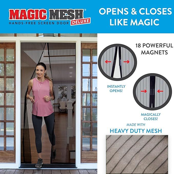 Magic Mesh Deluxe Hands-Free Magnetic Screen Door