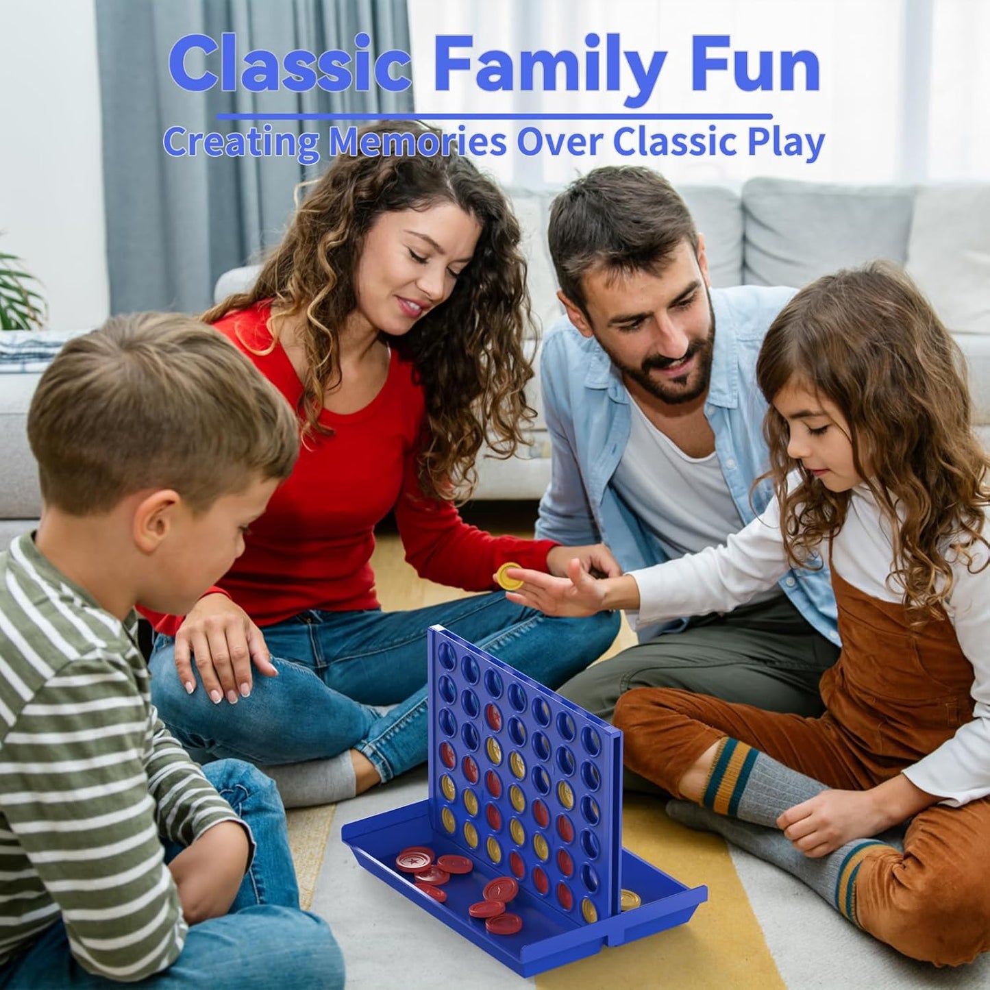4 IN a ROW Board Game for Kids & Family | Classic Strategy Game | Travel-Friendly Indoor & Outdoor Toy (Random Color)