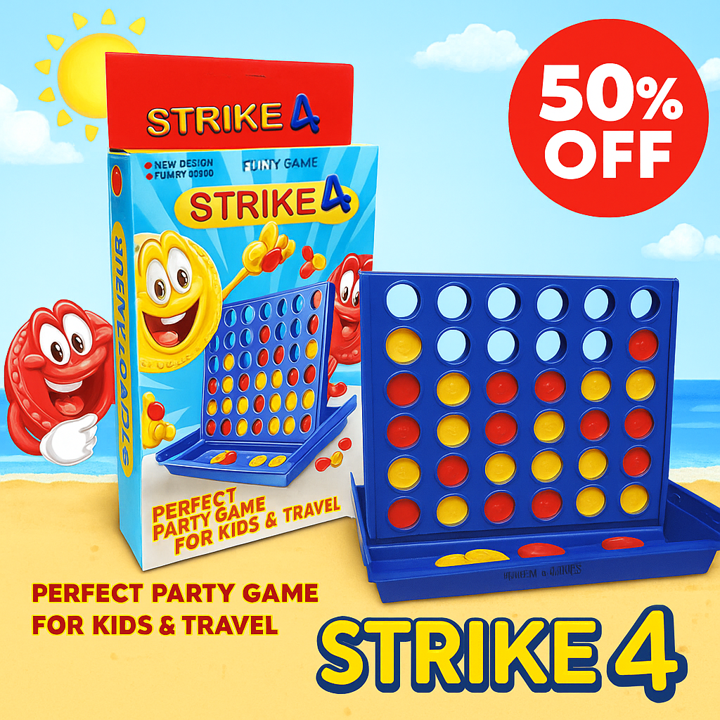 4 IN a ROW Board Game for Kids & Family | Classic Strategy Game | Travel-Friendly Indoor & Outdoor Toy (Random Color)