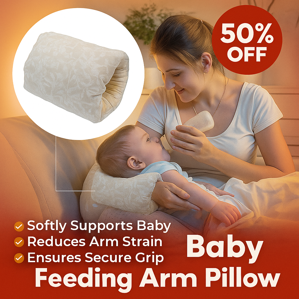 Baby Comfort Hand Pillow – Washable Cotton Arm Cushion for Breastfeeding & Bottle Feeding
