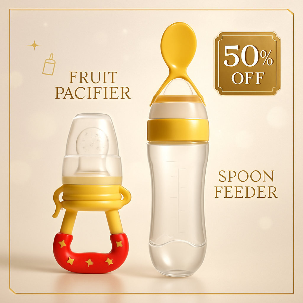 Baby Food Pacifier & Feeder Spoon Combo