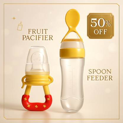 Baby Food Pacifier & Feeder Spoon Combo
