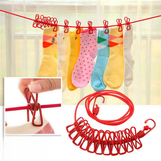 Clip & Hang 185cm Portable Clothesline with 12 Clips