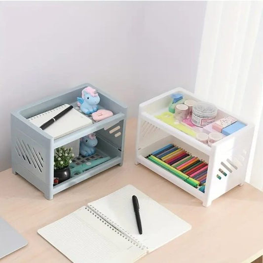2-Layer Desktop Storage Shelf Organizer – Random Colors