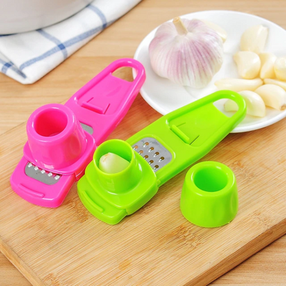 Garlic Press Grater Slicer | Multi-Use Plastic Grinding Tool