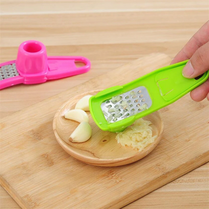 Garlic Press Grater Slicer | Multi-Use Plastic Grinding Tool